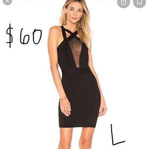 Revolve Rowan mesh black bodycon dress